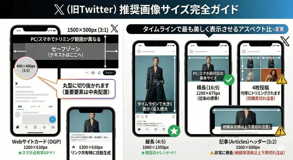 SNS画像サイズ一覧表！X・Instagram・Threads・TikTokの推奨規格と