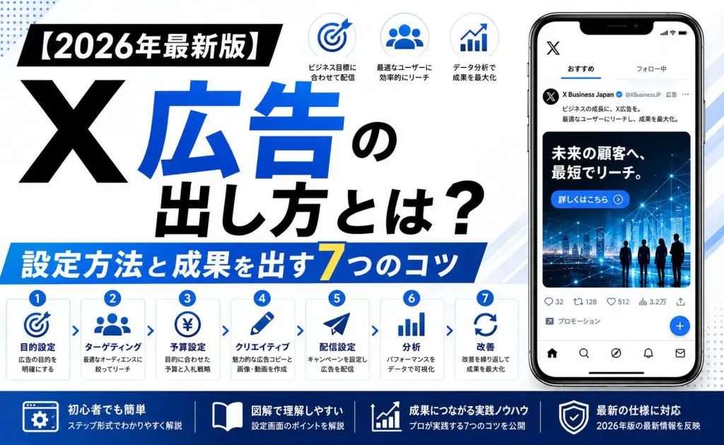 広告法 2026年最新版】X広告の出し方とは？設定方法と成果を出す7つのコツ