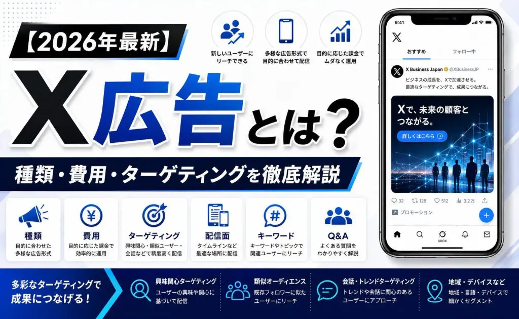 2026年最新】X広告とは？種類・費用・ターゲティングを徹底解説｜大阪